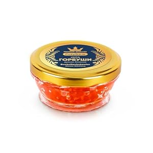Rotkaviar Gorbuscha 100 g, Lachskaviar, Roter Kaviar Buckellachs Gorbuscha икра горбуши caviar Glas (100, Gramm) (Buckellachs Kaviar Gorbuscha aus Alaska)