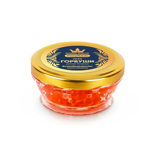 Rotkaviar Gorbuscha 100 g, Lachskaviar, Roter Kaviar Buckellachs Gorbuscha икра горбуши caviar Glas (100, Gramm) (Buckellachs Kaviar Gorbuscha aus Alaska)