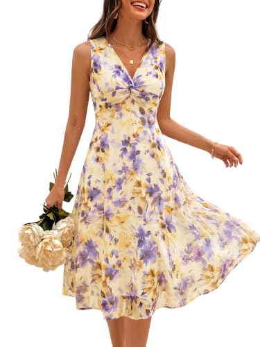 GUBERRY Cocktail Dresses for Women Light Yellow Wedding Guest Women Summer Dresses Mother of The Groom Dresses for Wedding