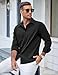 COOFANDY Mens Button Up Shirts Long Sleeve Shirts Slim Fit Casual Stylish Fall Cruise Shirt Black
