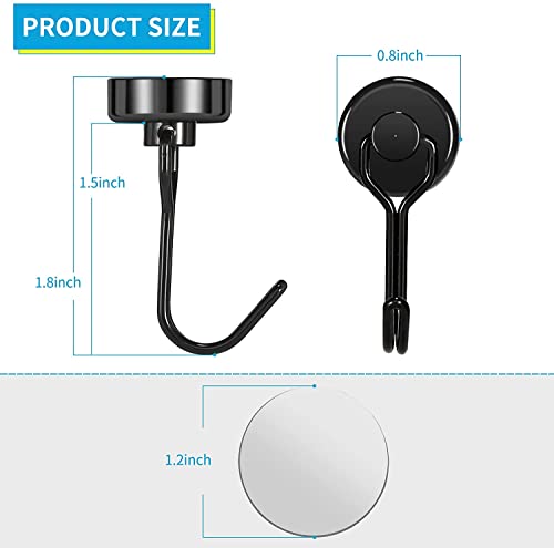 Black Magnetic Hooks,Heavy Duty Neodymium Magnet Hook Hold 30Lbs For Indoor Outdoor Hanging,Refrigerator,Grill,Kitchen Kitchen Tools Hanging,Pack Of 8 #TOP1