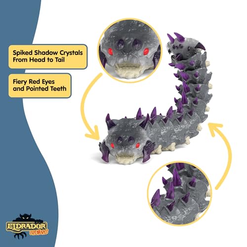 Image of schleich Eldrador Creatures - 10 inch Shadow Worm Action Figure with Movable Body - Spiked Bug Monster Toy for Battle Fun - Large Beast Figurine for Imaginative Play for Boys and Girls - Kids 7+ | 70830