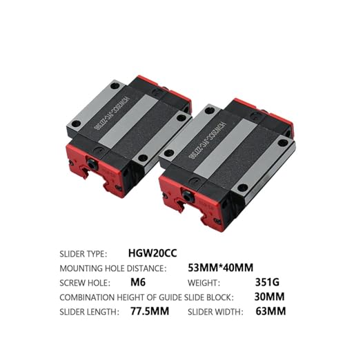 Bloques HGW20CC de alta precisión para guías lineales HGR20 en enrutadores CNC 2