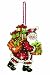 DIMENSIONS Counted Cross Stitch Santa with Bag Christmas Ornament Kit, 3.5'' W x 4.5'' H