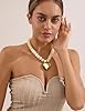 WOWORAMA Heart Chunky Necklace for Women Cream White Resin Beads Necklaces Y2k Puffy Heart Chunky Statement Necklace Boho Acrylic Chokers Jewelry #1