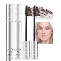 Brown Mascara for Older Women Waterproof Volumising & Lengthening Mascara for Thinning, Aging Lashes | Gentle on Sensitive Eyes(Pack of 2)