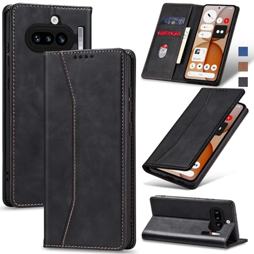 Image of Jasonyu Flip Wallet Case for Nothing Phone 4a 5G,Black