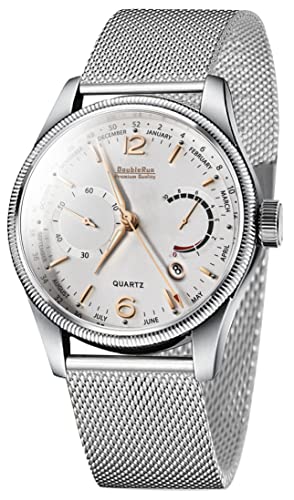 Image of DOUBLERUN 8005 3D Glass Date Display Dial Chain Belt Analog Watch - for Men