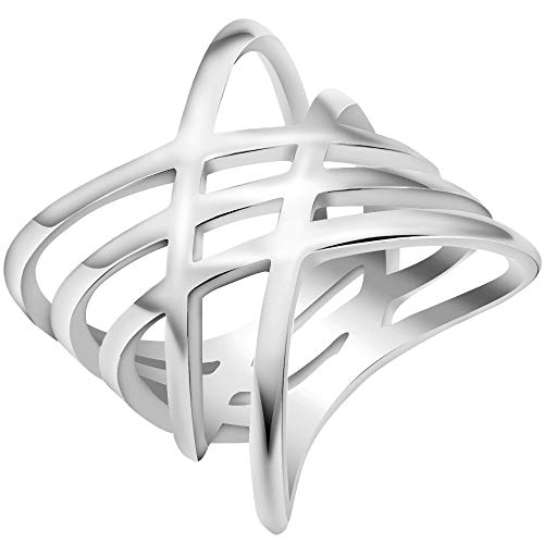Jude Jewelers Stainless Steel Waved Braided Plain Wrap Promise Statement Party Ring