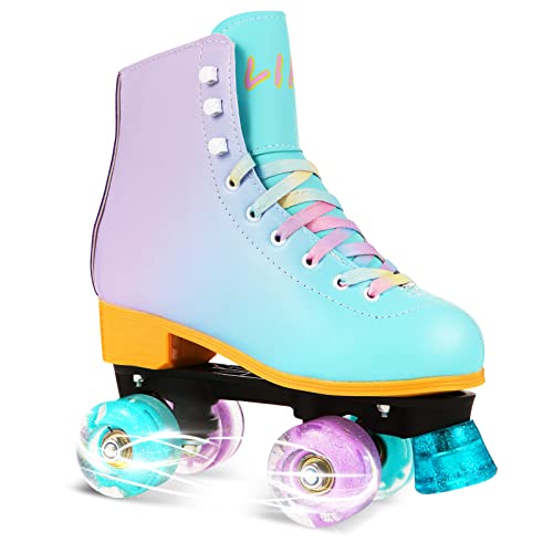 LIKU Quad Roller Skates for Girl and Women with All Wheel Light...