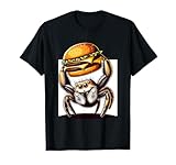 Playful Jumping Spider Lifting Cheeseburger T-Shirt