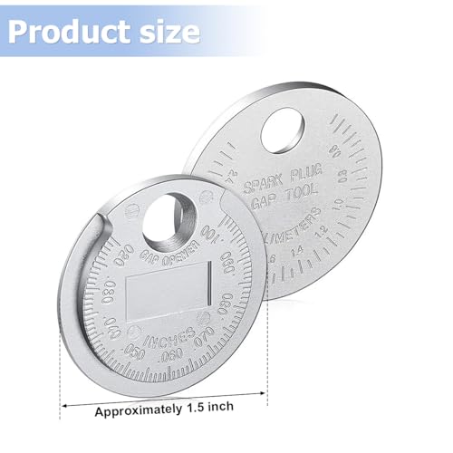AUCELI Car Spark Plug Gap Tool, Vehicle Wire Spark Plug Gapper Gauge Scaled from 0.020 to 0.100 Inch, Auto Spark Plug Gap Measuring Tool Accessories, Universal for SUV, Sedan, Truck