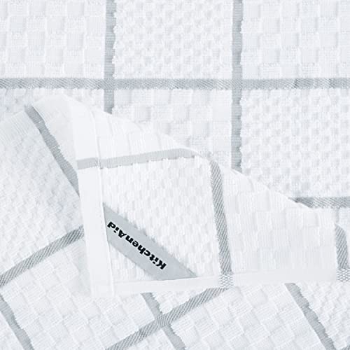KITCHENAID Quilted Cotton Terry Cloth Oven Mitt, Pot Holder, Kitchen Towel 4-Pack Set, Heat Resistant, Silicone Grip, 16"x26", 7"x13" & 7"x10", Matte Grey - image 9