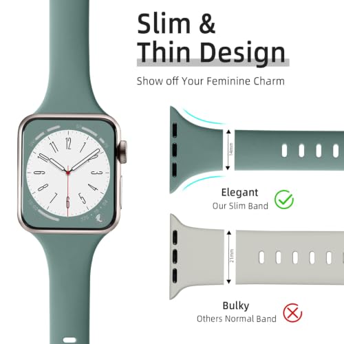 Image of Lerobo 6 Color Pack Bands Compatible with Thin Apple Watch Bands for Women 42mm 40mm 41mm 38mm, Slim Narrow Sport Strap for iWatch Apple Watch Series 11 10 9 8 7 6 5 4 SE 3 2 1