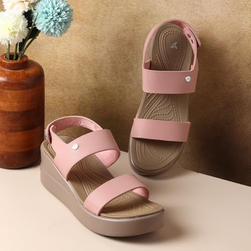Image of YOHO Bliss Platform Heel Sandals for Women | Orthopedic Cushioned Footbed Footwear | Comfortable Open Toe Wedges | 006