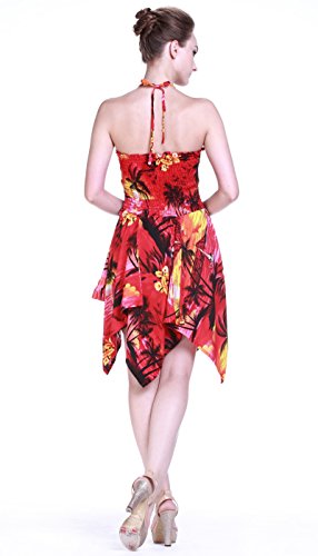 Image of Hawaii Hangover Family Matching Hawaiian Clothes, Sunset Red | Family matching Hawaiian outfits, Sunset Red, lightweight rayon, machine washable, tropical floral print, luaus, cruises