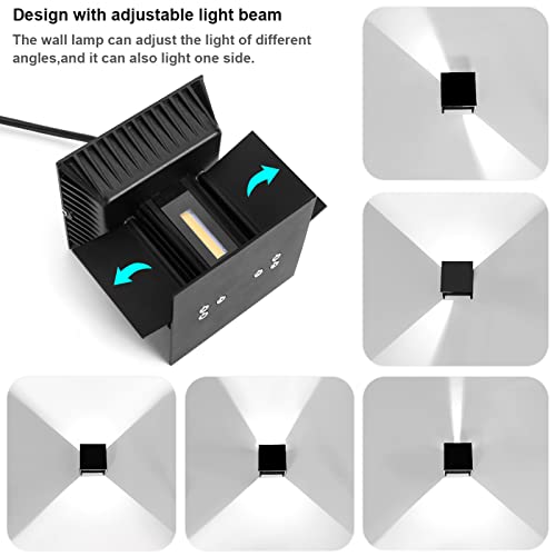 KAWELL Modern Wall Lamp LED Wall Light Up and Down Adjustable Beam Angle Aluminum Wall Wash Light Waterproof IP65 Indoor Outdoor for Bathroom Bedroom Corridor Living Room Stairs Garden - Image 2