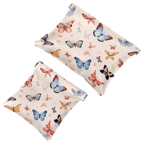 2 pezzi Art Butterfly-1055 Shrapnel Pouch: borsa compatta per il trucco per donne esperte di viaggio Multicolore