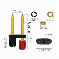 Aofan 4-fach Lautsprecherklemmen mit Bananenbuchsen & Schraubklemmen - 2-Wege Anschluss (59mm) für HiFi, Auto, Messgeräte - vergoldet, lötzfrei – Ansicht 4