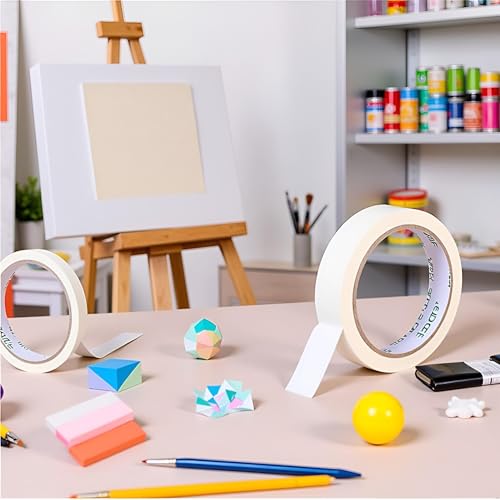 Image of White Multi-Purpose Masking Tape Total Length 20M Writable Masking Tape Inch 1 Inch Wide Painters Tape for Art Painter Tape 4 Kinds Optionals 0.47'' /0.71'' /0.94'' /1.42''