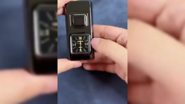 Encendedor multifuncional creativo con reloj integrado miniatura 7