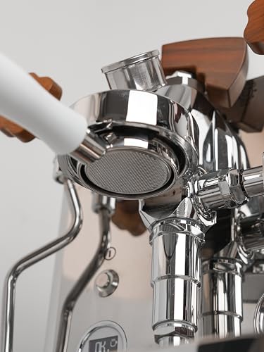Image of Normcore 58mm Bottomless Portafilter, Naked Portafilter Fits Lelit, Flair 58, ECM, Rocket, Sanremo, Synesso, VBM, Fits E61 Group Heads Espresso Machines, Included 18g Basket, White