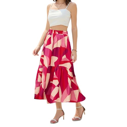 Maxi Skirts for Women with Pockets Long Midi Length Casual Skirt for Holiday