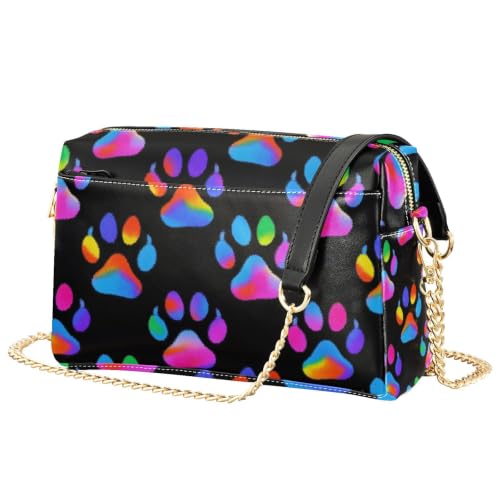 Sac à bandoulière en cuir PU patte de chien fluo cadeau idéal femme