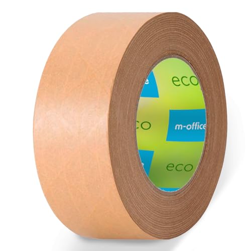 m-office Ruban Adhésif Papier Kraft, Ruban Adhésif pour Emballage de Cartons, Envois, Déménagements et Loisirs Créatifs, Ruban Papier Emballage, Scotch...
