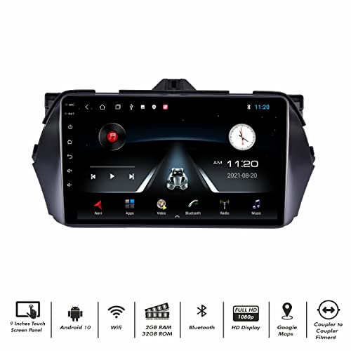 Image of 9 Inches Advanced Car Radio Receiver Android System for Maruti Ciaz with 2GB /32GB RAM & ROM, Gorilla Glass /Full HD Display /WiFi /GPS /Steering Wheel Connectivity and HD Parking Camera