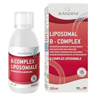 Bandini® Vitamina B Complex Liposomiale Liquida 250ml - Complesso di Vitamine Gruppo B ad Alto Dosaggio B1, B2, B3, B5, B6, B7, B9, B12 - Integratore Liquido B-Complex 100% Vegan - Prodotto in Italia