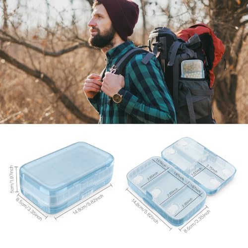 Image of FYY Travel Pill Organizer, Large Weekly Medicine Pill Organizer-Blue