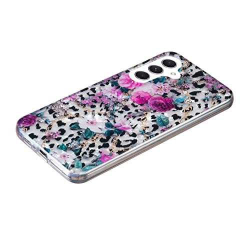 Mjuk TPU stötsäker skal med leopard- och blommönster för Samsung S20 FE