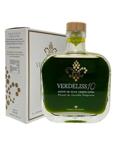 | VERDELISS 10 LUXURY | ACEITE DE OLIVA VIRGEN EXTRA PREMIUM DE JAEN DE COSECHA TEMPRANA EXTRACCION EN FRIO ACEITE DE LA VARIEDAD PICUAL DE COLOR VERDE