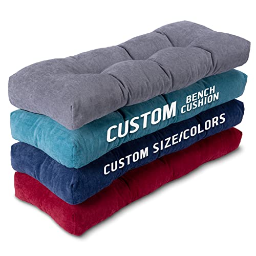 Millsilo Custom Indoor, Non-Slip Tufted Outdoor Swing , Personalized Size Bayed Window Seat Cushions, Piano Bench Cushions, Long Bench Seat Pad for Patio Garden Kitchen