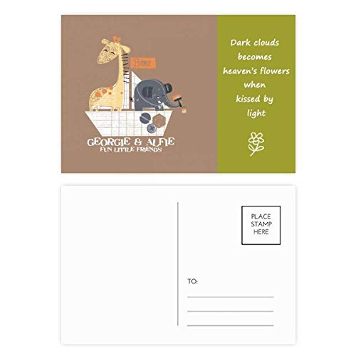 Tarjetas de agradecimiento de animales con poesía marrón para envíos postales