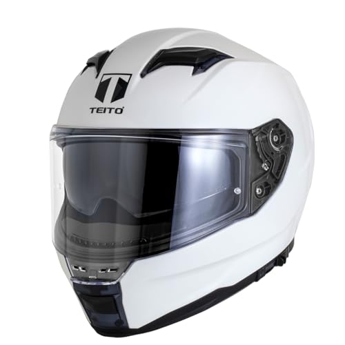 Amazon | TEITO FF922 ソリッドホワイト バイク フルフェイス