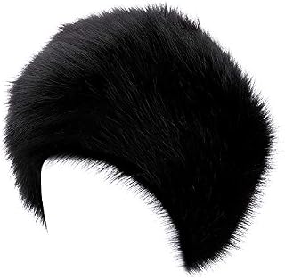 Everkeen Women's Faux Fur Hat Ladies Russian Cossack Style Winter Cap Black
