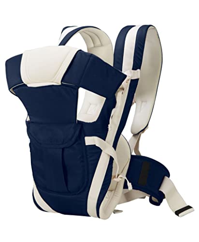 Image of Elementary Elegant Baby Carrier with 4 Carry Positions, Baby Carrier for 4 to 24 Months Baby, Adjustable New-Born to Toddler Carrier with Cushioned Leg Support, Max Weight Upto 15 kgs (Navy Blue)
