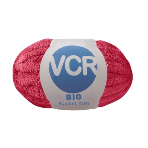 Image of VCR Red Brown Yarn, 200 Grams Big Chunky Hank, 22 Meters Length, Suitable for Knitting Blankets and Pillows, 100% Polyester Yarn Ball for Crochet DIY, Soft Threads, Pack of 1