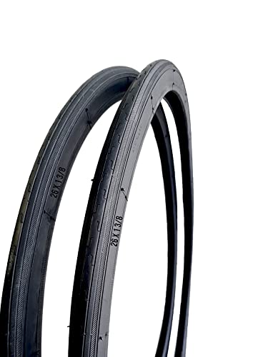 Cyclez 26" X 1 3/8 Bicycle Tire Kit Classic Style Solid Black Color, Includes 2X Inner Tubes And 2X Premium Tire Lever Tools Replacement Kit For Road Or Touring Bicycles #TOP1