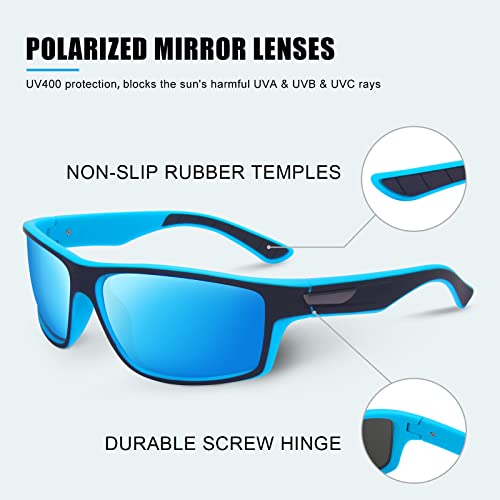 Skyway Polarized Sports Sunglasses For Men Women Uv400 Wrap Around Sports Glasses For Running Cycling Baseball #TOP4