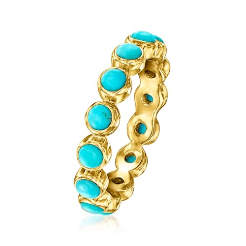 Ross-Simons Turquoise Eternity Band in 18kt Gold Over Sterling3