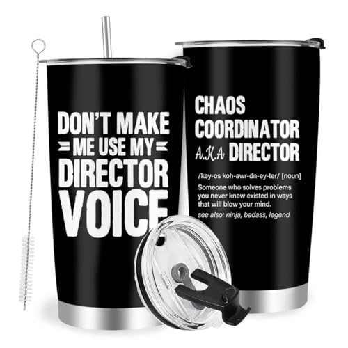 Image of Director Gifts Tumbler, 20oz Stainless Steel Travel Coffee Mug for Band, Art Theater Movie Film, Program Director, Boss Appreciation