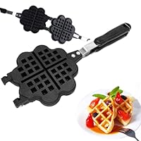 JIAMIAN Waffle Makers, with Non-Stick Coating & Heat-Insulated Handle, Sandwich Iron, Press Plate Made of Aluminium Alloy, Waffle Iron, Household Kitchen Baking Tool