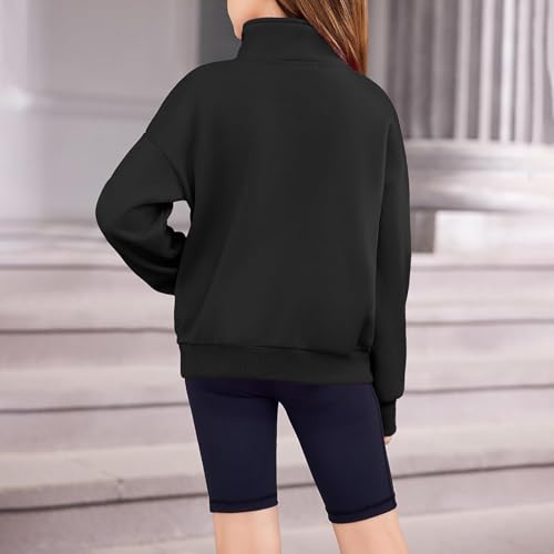 Boys Girl Sweatshirts Half Zip Fleece Long Sleeve Pullover Hoodies Teen Casual Trendy Lightweight School Uniform Fall Clothes4