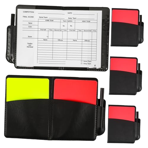 KICHOUSE Referee Gear Set 4 Sets of Cards Score Book Pencil Card Holder for Umpire Kit