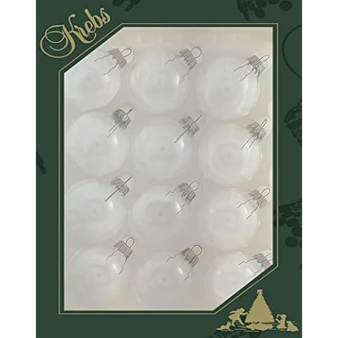 Christmas by Krebs [12 Pack] Clear with Silver Caps 2" (50mm) Ornament Designer Seamless Craft Glass Ball Cover