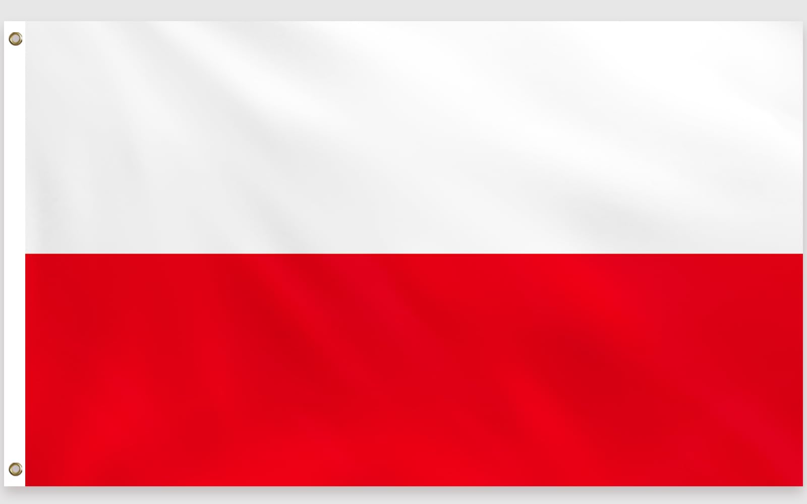 PartyYaa Polish Flag, 5ft x 3ft Poland Flag for Party Decoration Single Side with 2 Brass Eyelets, Waterproof