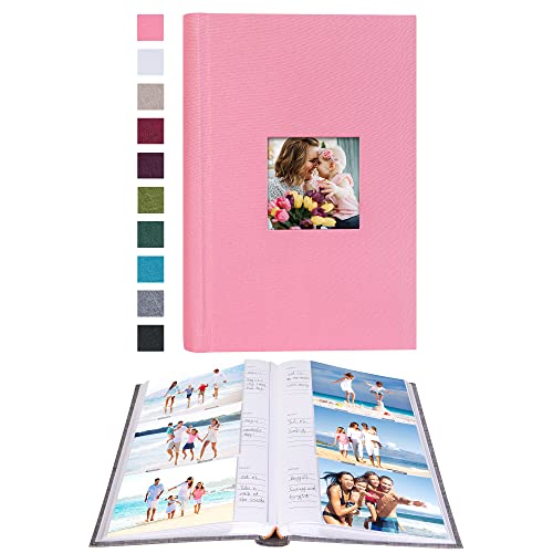 Mublalbum 4x6 Photo Album, 300 Pockets, Linen Cover,Pink